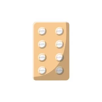 Tablet in Package Flat Icon. Clean Illustration Design Element on Isolated .. Stock Illustration