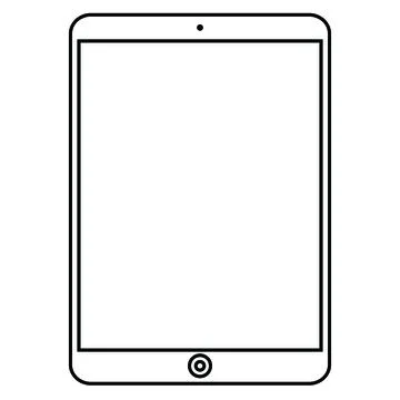 Tablet Pad Device line art on White Background Icon Stock-Illustration