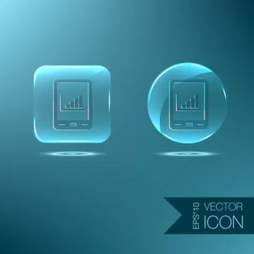 Tablet pad with diagram. Stock Illustration