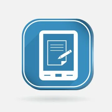 Tablet pad with sheet of paper. color square icon Illustrazione stock