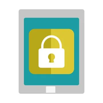 Tablet with padlock security app Stock Illustration