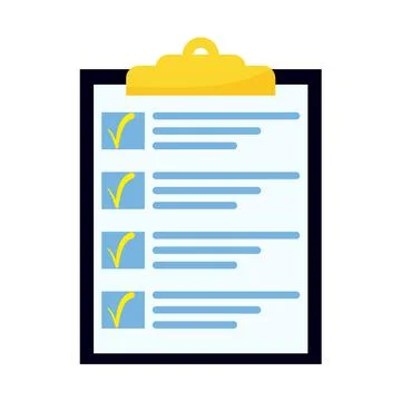 A tablet with paper flat style on white background Illustrazione stock