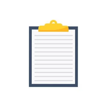 A tablet with paper flat style on white background eps 10 Stock Illustration