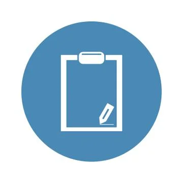 Tablet with Paper Icon Vector flat design style Stock Illustration