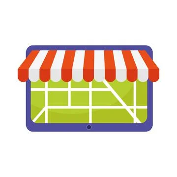 Tablet with parasol イラスト素材