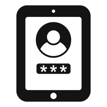 Tablet password icon simple vector. Data privacy Illustrazione stock