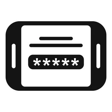 Tablet password icon simple vector. Data cipher Illustrazione stock