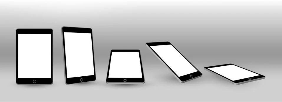 Tablet pc 3d realistic mockup. Vector. EPS 10. Stock Illustration