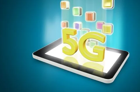 Tablet PC with 5G Stock-Illustration