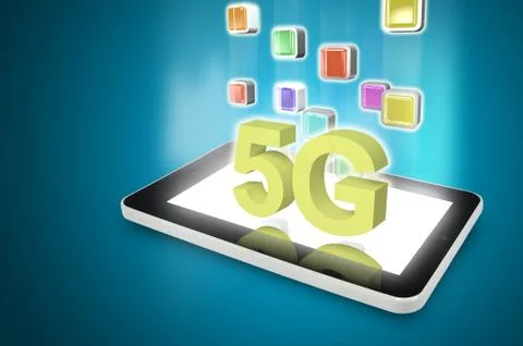 Tablet PC with 5G Stock-Illustration