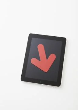Tablet PC and arrow Stock Photos