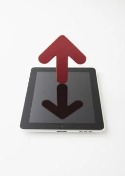 Tablet PC and arrow Stock Photos