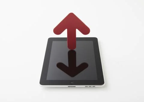 Tablet PC and arrow Stock Photos