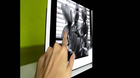 Tablet pc and hand Stock Footage 42689880