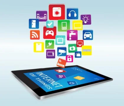 Tablet PC and Internet of things Apps Stock Illustration
