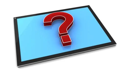 Tablet PC and question mark Stock Illustration