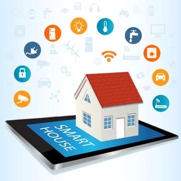 Tablet PC and Smart House technology system with centralized control Stock Illustration