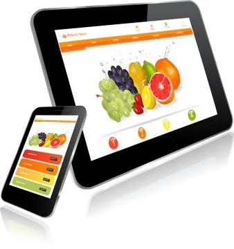 Tablet PC and Smart Phone Stock Illustration