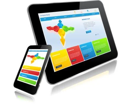 Tablet PC and Smart Phone 库存插图