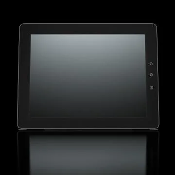 Tablet pc on black background Stock Illustration