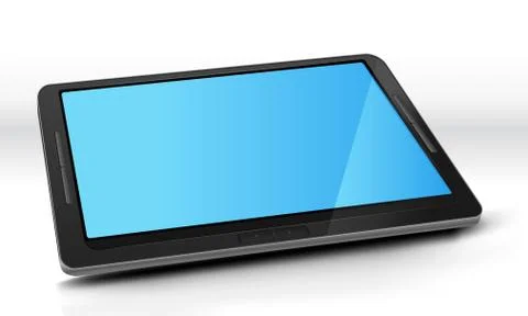 Tablet pc with blue screen イラスト素材