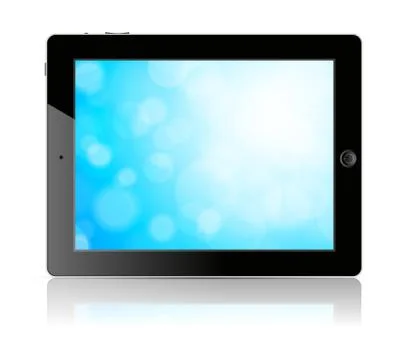 Tablet pc with blue screen Stock Illustration