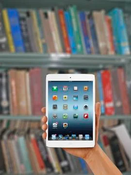 Tablet pc books, concept Stock Photos