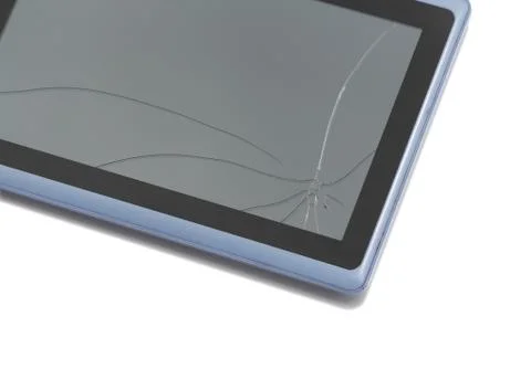 Tablet pc with broken screen Stock Photos
