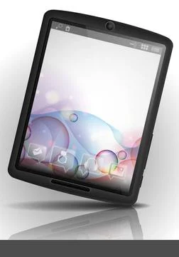 Tablet Pc With Bubble Background. Tablet Pc With Bubble Background. Vector... Foto stock