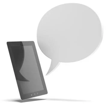 Tablet pc with bubble speech 스톡 일러스트