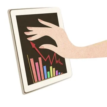Tablet pc with business concept . Stock Illustration