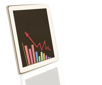 Tablet pc with business concept . Illustrazione stock