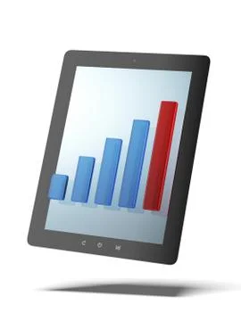 Tablet PC with chart Stock Illustration