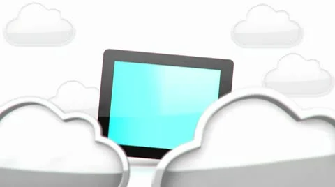Tablet PC in cloud Stock Footage 10703204