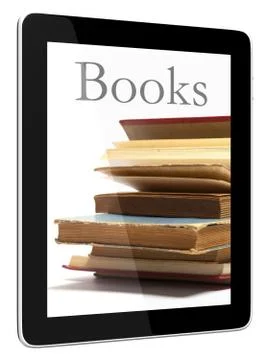 Tablet PC Computer and book Stock Photos