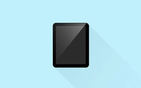 Tablet pc computer with blank black screen Stockillustratie