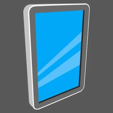 Tablet pc computer with blue screen. Stock Illustration