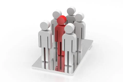 Tablet pc computer with Business Team Free Stock Illustration