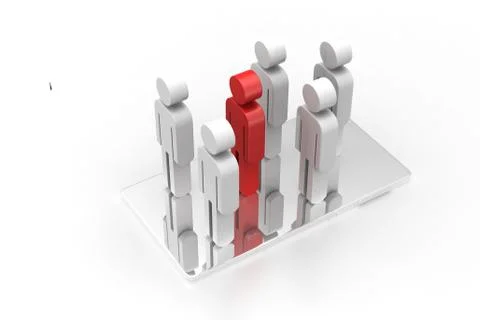 Tablet pc computer with Business Team Free Stock Illustration