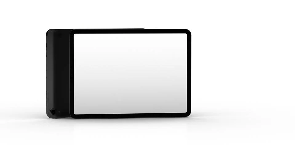 A TABLET PC computer device mobile isolated background 3d Stock Illustration