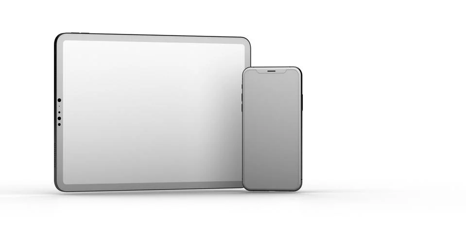 A TABLET PC computer device mobile isolated background 3d Illustrazione stock