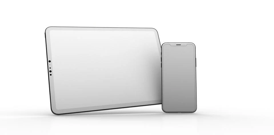 A TABLET PC computer device mobile isolated background 3d Stock Illustration
