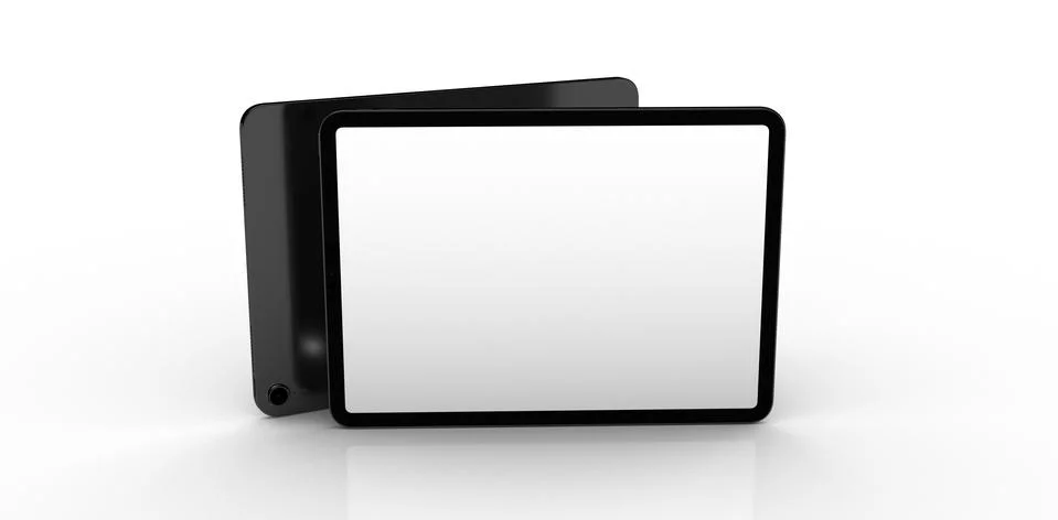 A TABLET PC computer device mobile isolated background 3d Stock Illustration