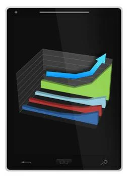 Tablet PC / Computer with Diagram Stock Photos