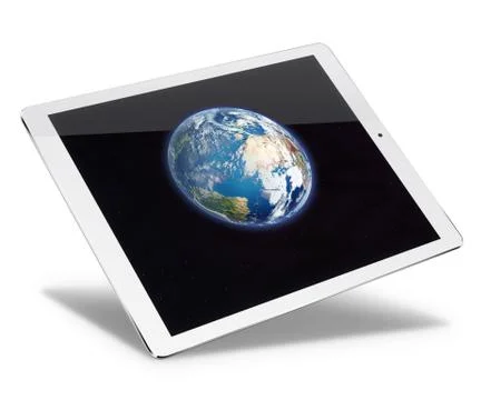 Tablet pc computer isolated on white background. Illustrazione stock