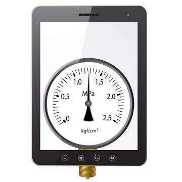 Tablet pc computer with manometer screen Stock Illustration