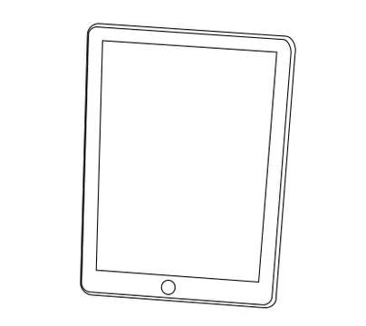 Tablet pc computer ounline stroke graphic vector eps10 Illustrazione stock
