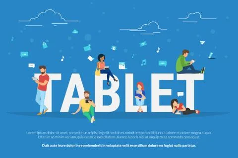 Tablet pc concept illustration Illustrazione stock