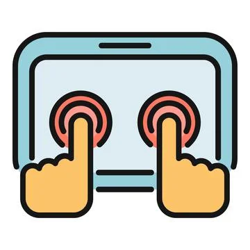 Tablet pc device with two finger multi touch gesture Stock Illustration