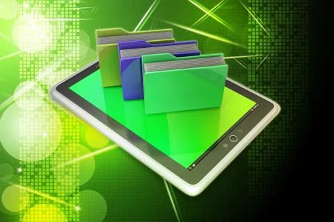 Tablet PC with file folder Stockillustratie